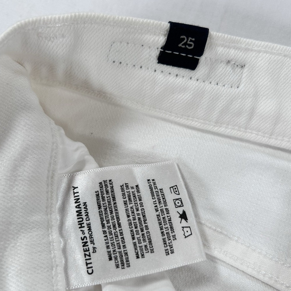COH Citizens of Humanity Drew Flounce Flared Cropped White Jeans 25 High Rise - Picture 10 of 12